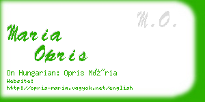 maria opris business card